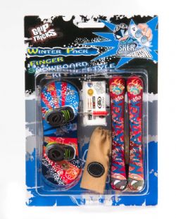 SNOWBOARD ET SKIS ROUGES À DOIGTS (TECH DECK)(PLANCHE À NEIGE)